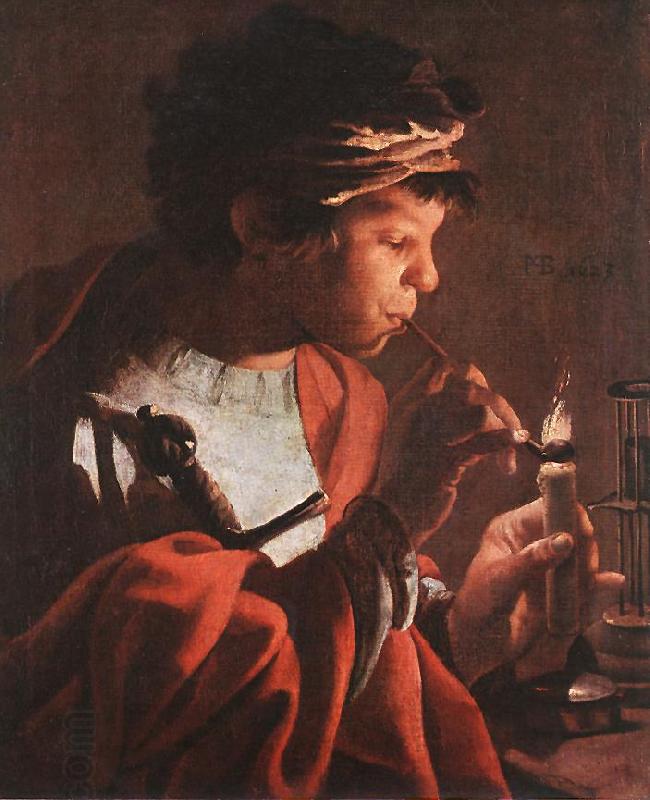 TERBRUGGHEN, Hendrick Boy Lighting a Pipe aer